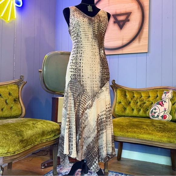 Y2K Eva Blue Asymmetrical Fairycore Sequin Dress Size 10 - Picture 4 of 15